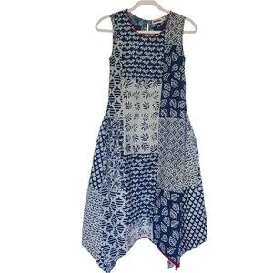 fabindia 100% cotton print fit and flare midi sundress size XS